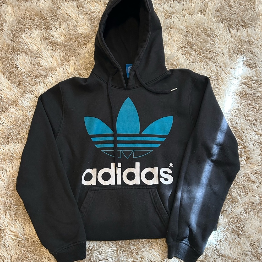 Unisex Adidas Blue Logo Hoodie